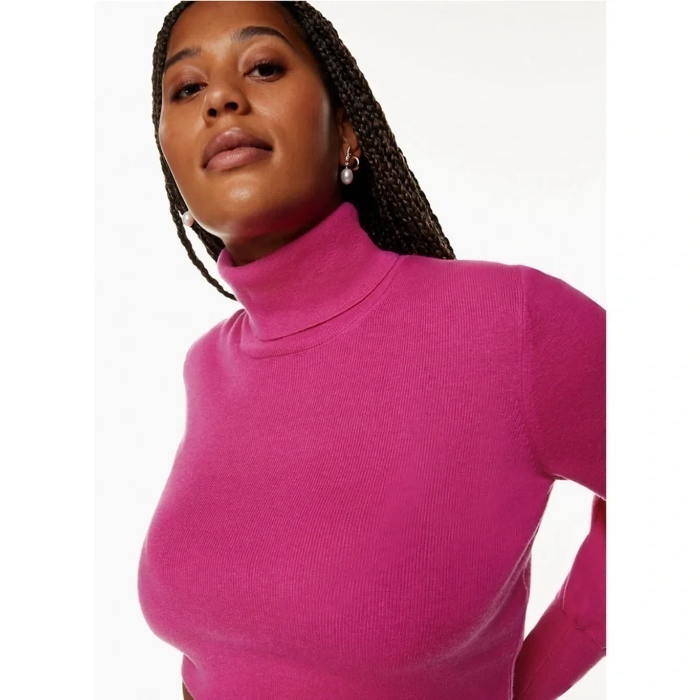 Wilfred | Rebecca Turtleneck Merino Wool Sweater Vital Pink Size 2XL XXL - Picture 2 of 10